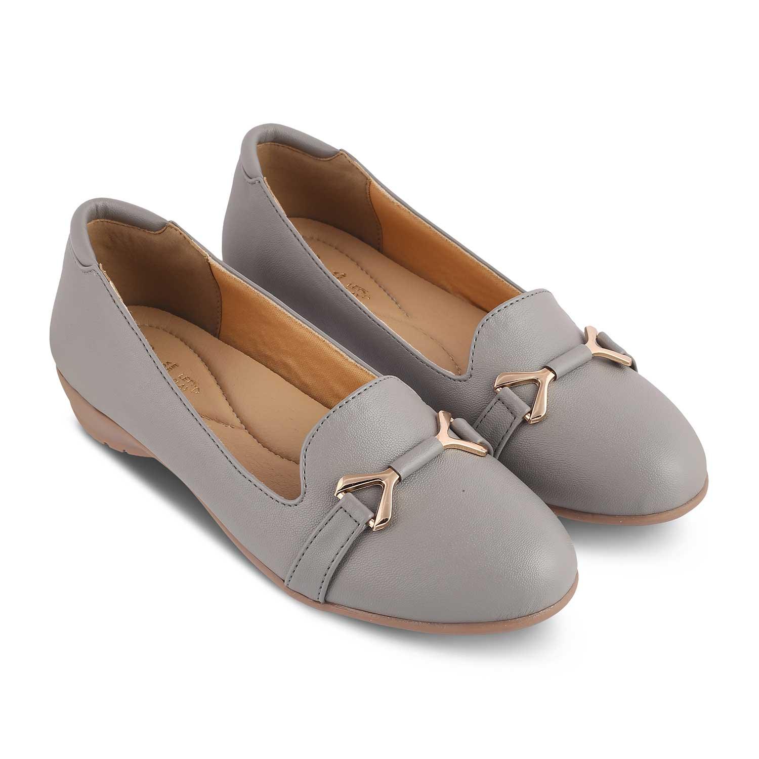 The Yorky-2 Grey Women's Dress Ballerinas Tresmode - Tresmode