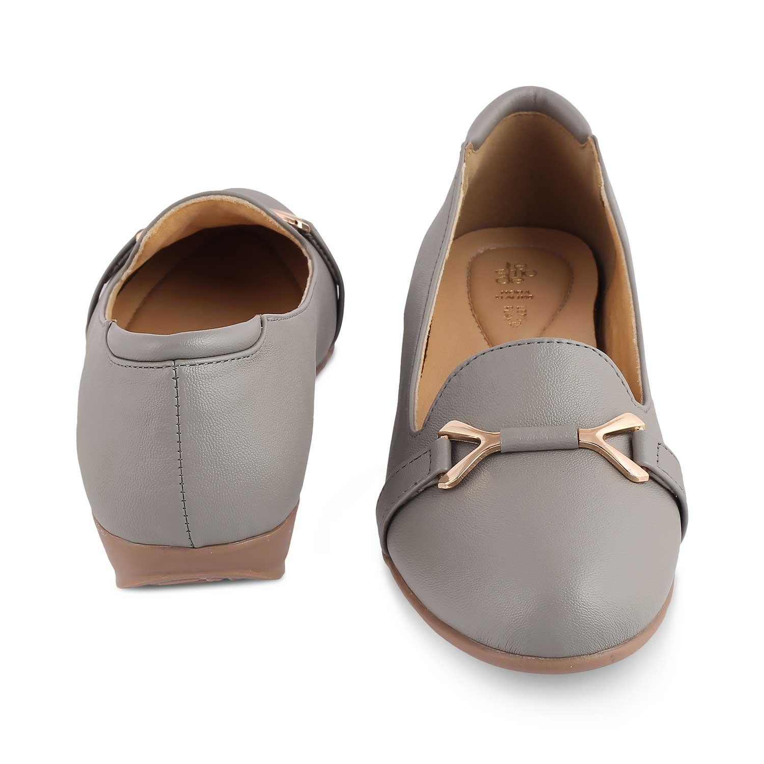 The Yorky-2 Grey Women's Dress Ballerinas Tresmode - Tresmode