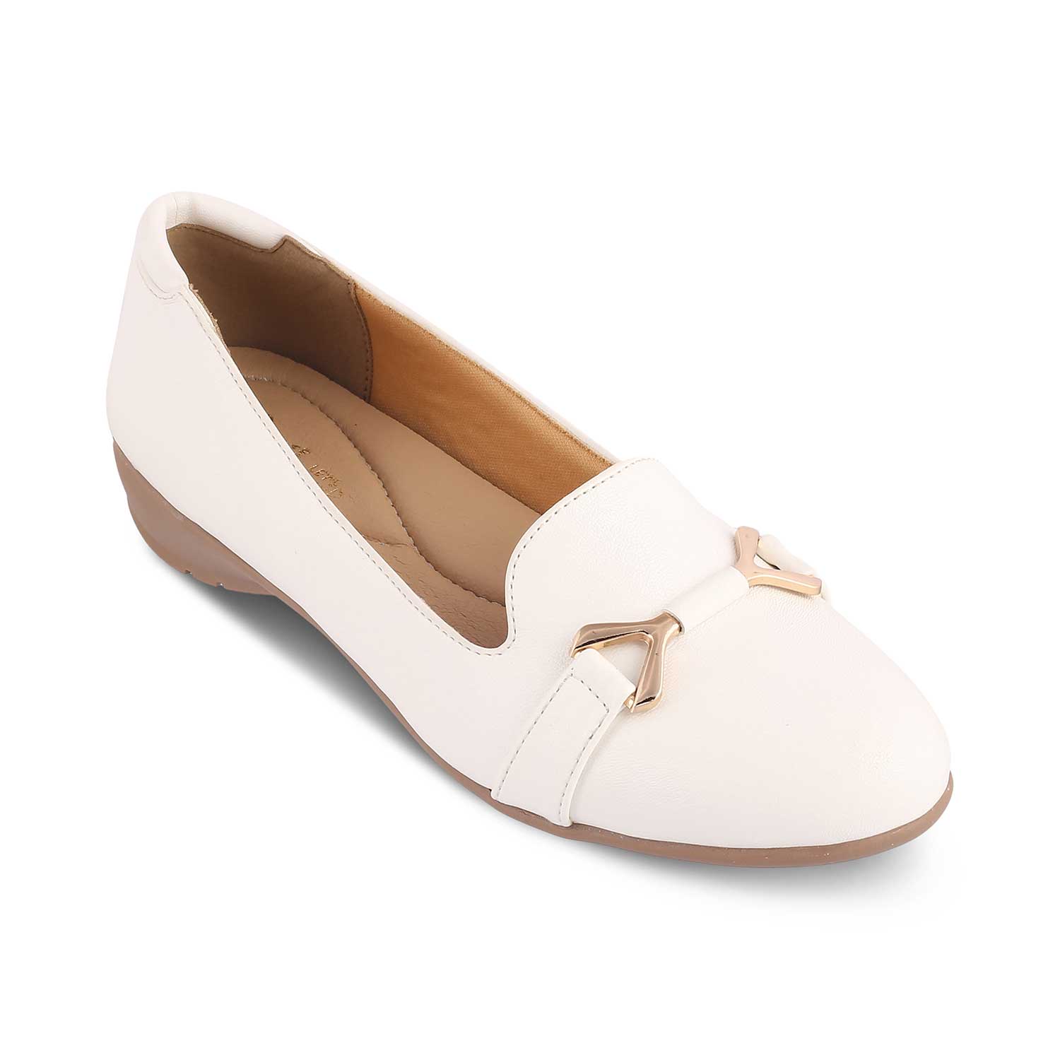 The Yorky-2 White Women's Dress Ballerinas Tresmode - Tresmode