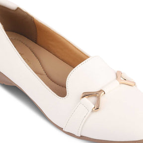 The Yorky-2 White Women's Dress Ballerinas Tresmode - Tresmode