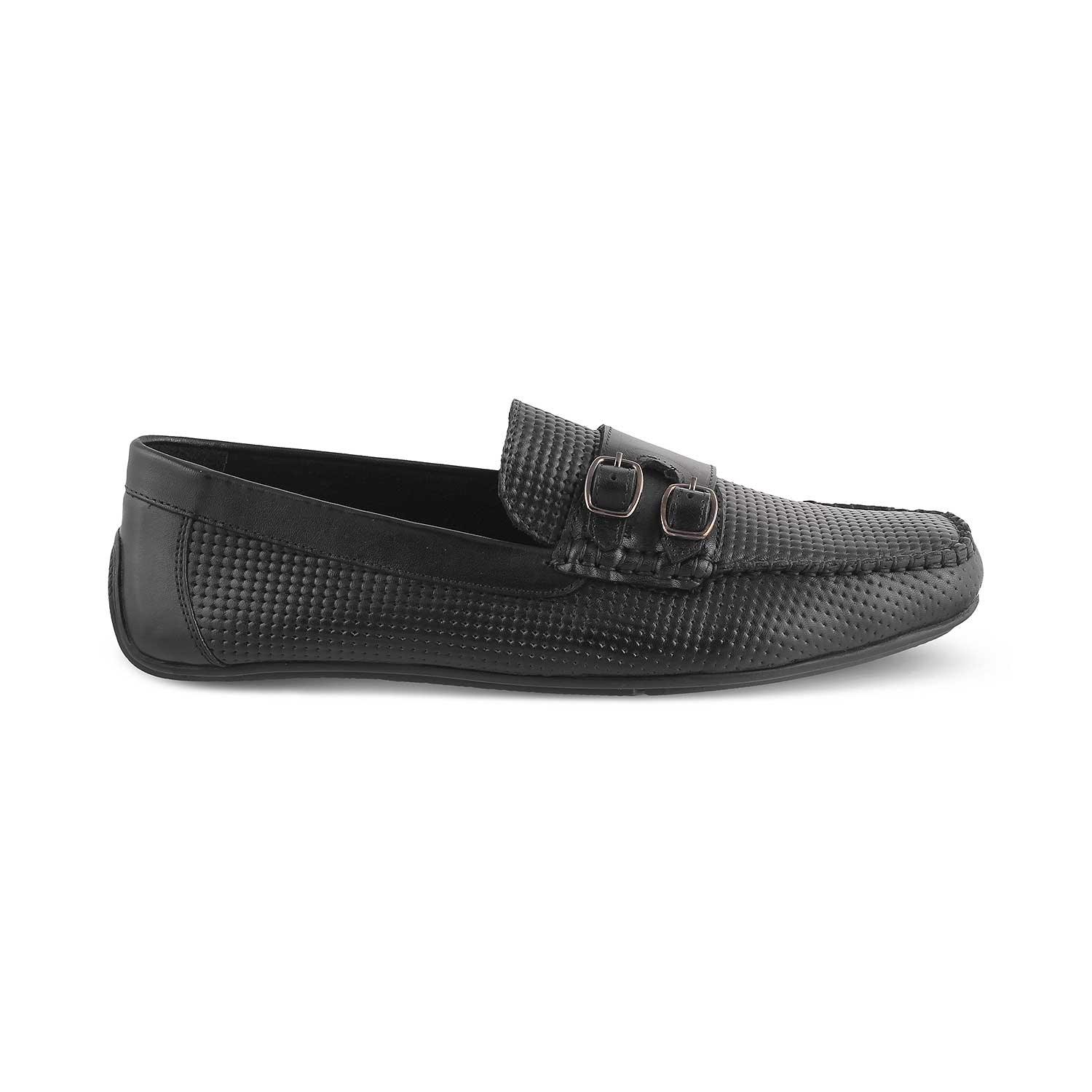 The Yosa Black Men's Double Monk Shoes Tresmode - Tresmode