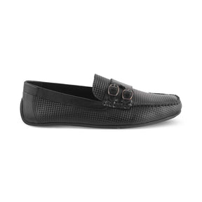 The Yosa Black Men's Double Monk Shoes Tresmode - Tresmode