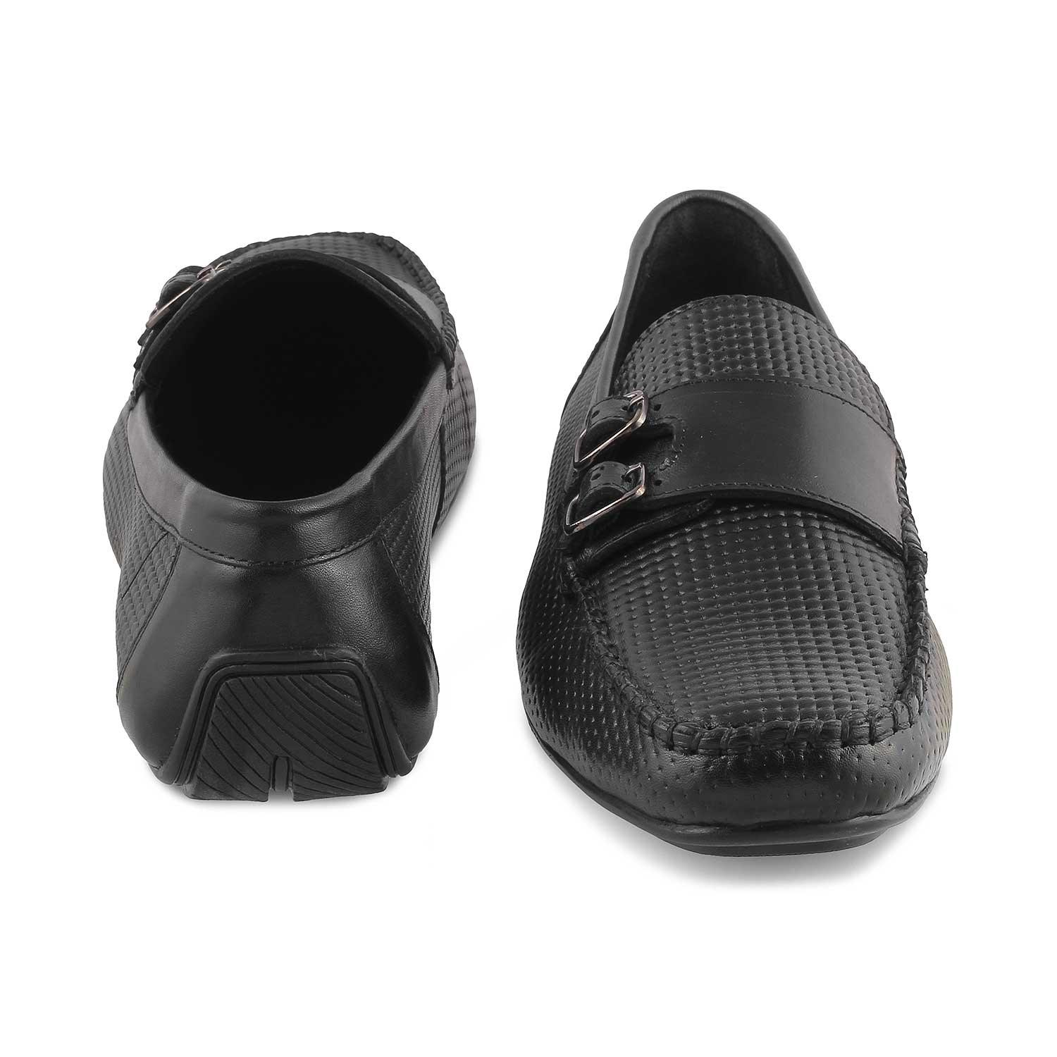 The Yosa Black Men's Double Monk Shoes Tresmode - Tresmode