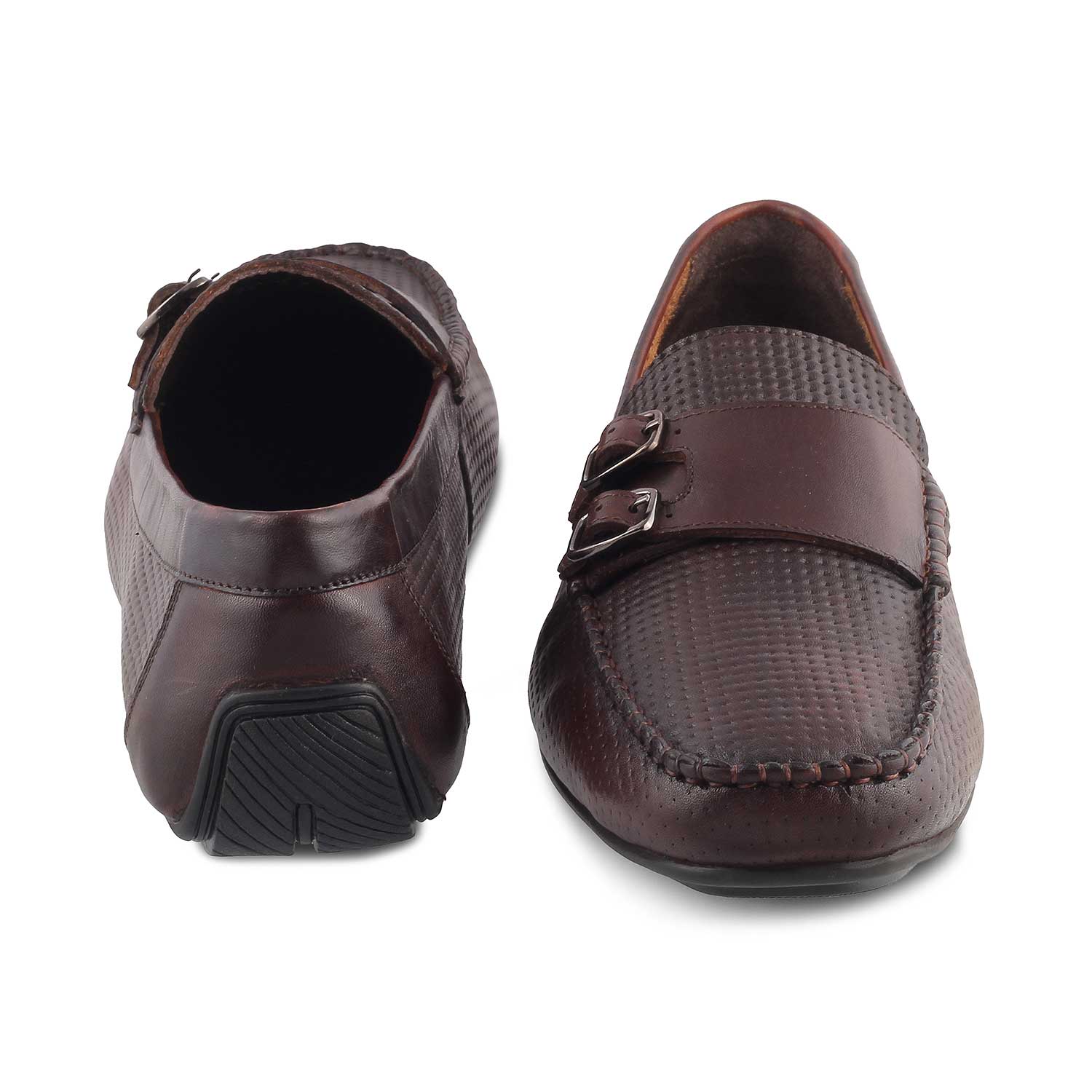 The Yosa Brown Men's Double Monk Shoes Tresmode - Tresmode