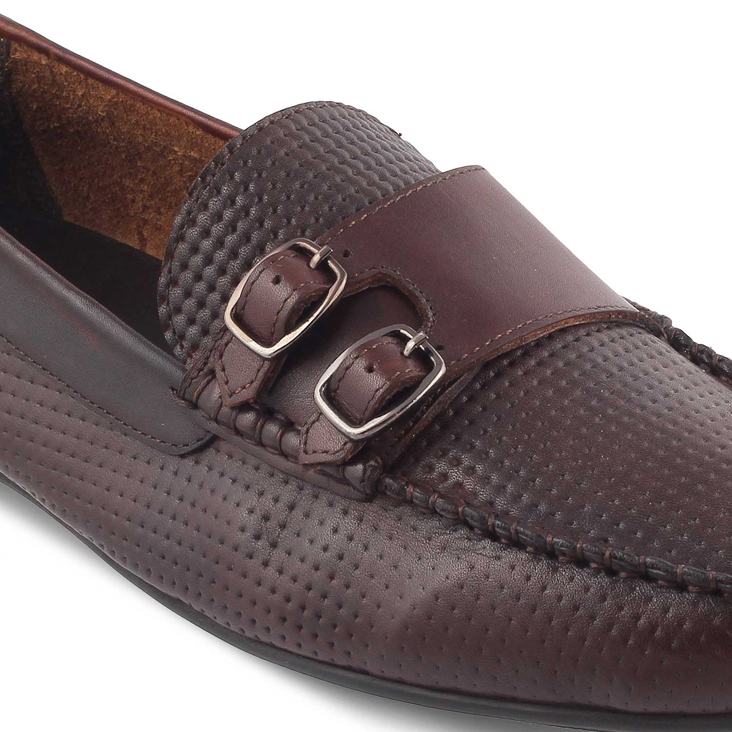 The Yosa Brown Men's Double Monk Shoes Tresmode - Tresmode