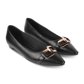 Tresmode Champs Black Women's Dress Ballerinas - Tresmode