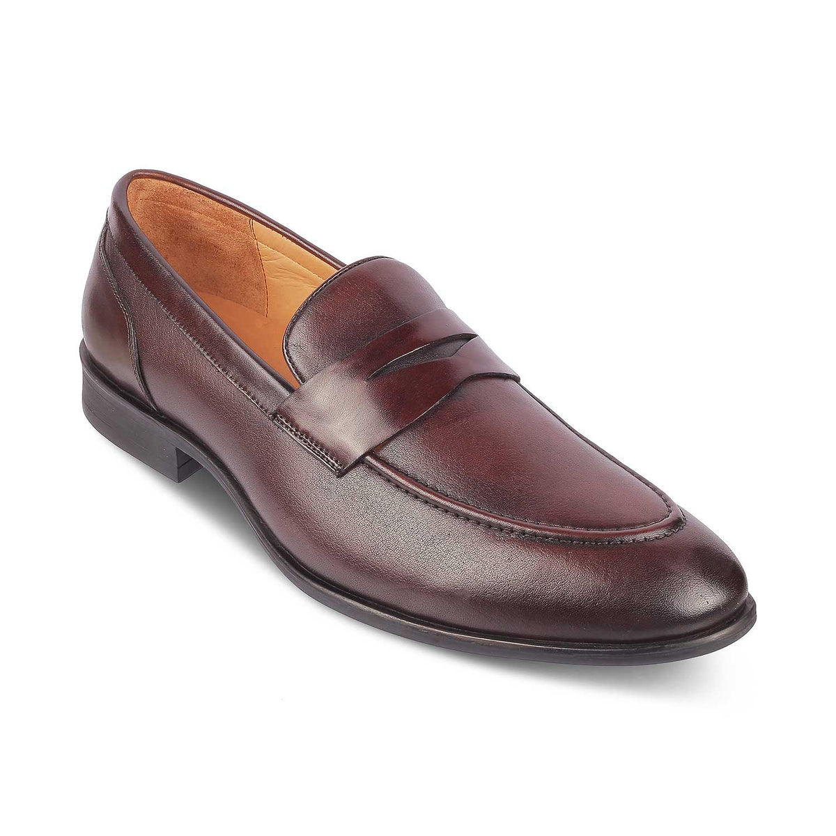 Tresmode Dawson Brown Men's Leather Penny Loafers - Tresmode