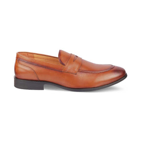 Tresmode Dawson Tan Men's Leather Penny Loafers - Tresmode