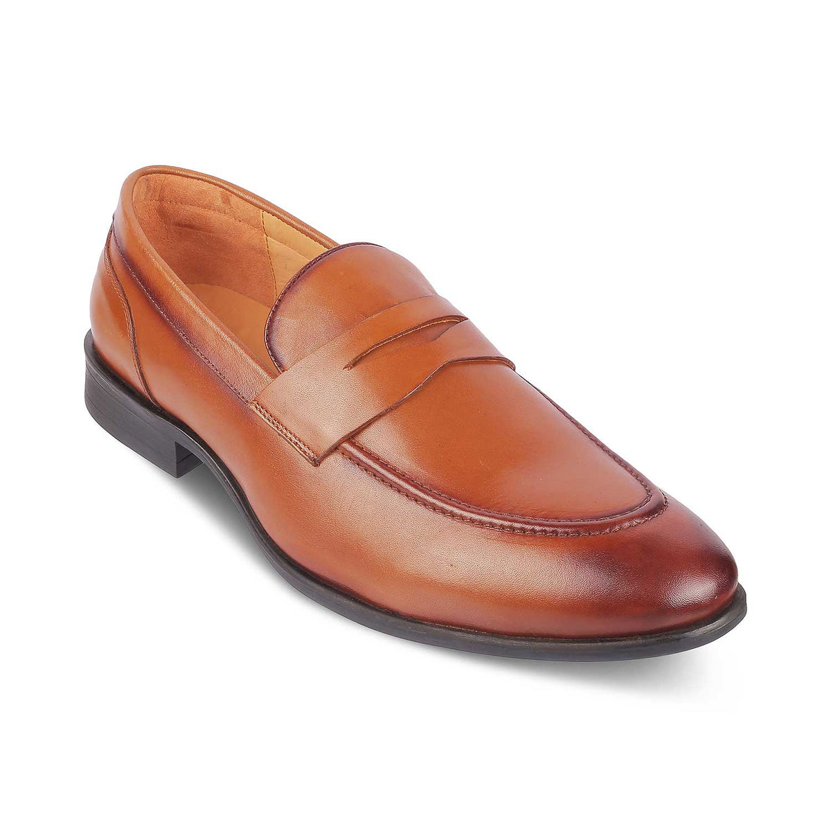 Tresmode Dawson Tan Men's Leather Penny Loafers - Tresmode