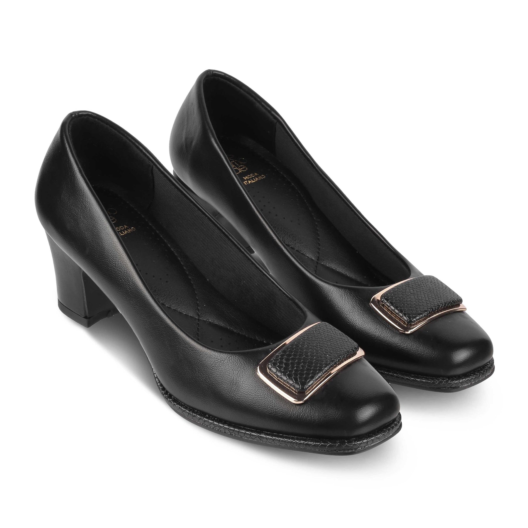 Tresmode Dorf Black Women's Dress Block Heel Pumps - Tresmode