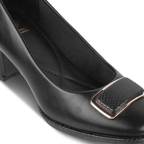 Tresmode Dorf Black Women's Dress Block Heel Pumps - Tresmode