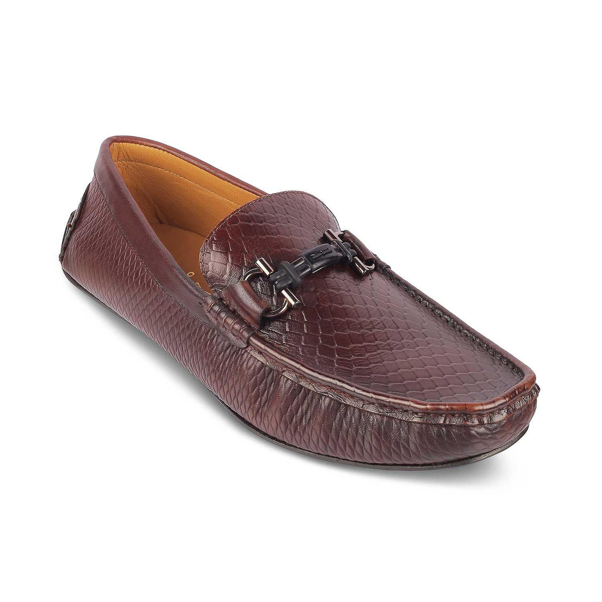 Ferro Brown Men's Leather TPR Sole Loafers Tresmode