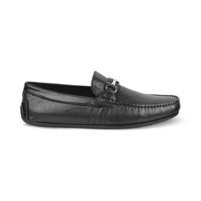 Tresmode Leavre Black Men's Leather Driving Loafers - Tresmode