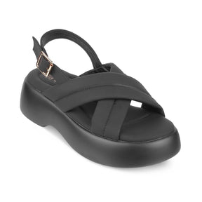 Tresmode Lonir Black Women's Dress Wedge Sandals - Tresmode