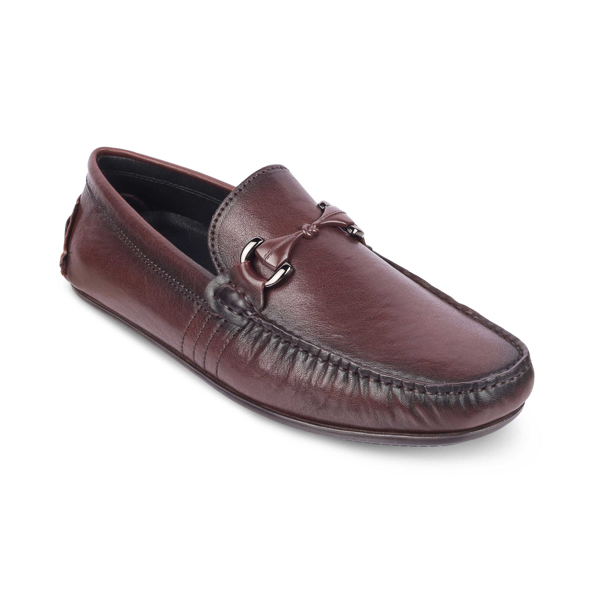 Tresmode Meroc Brown Men's Leather Driving Loafers - Tresmode