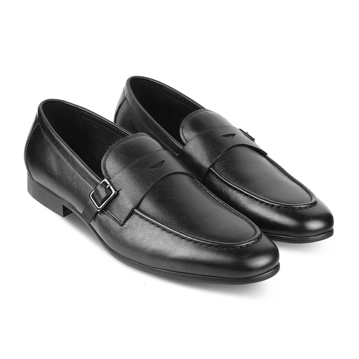 Tresmode Neno Black Men's Leather Loafers - Tresmode