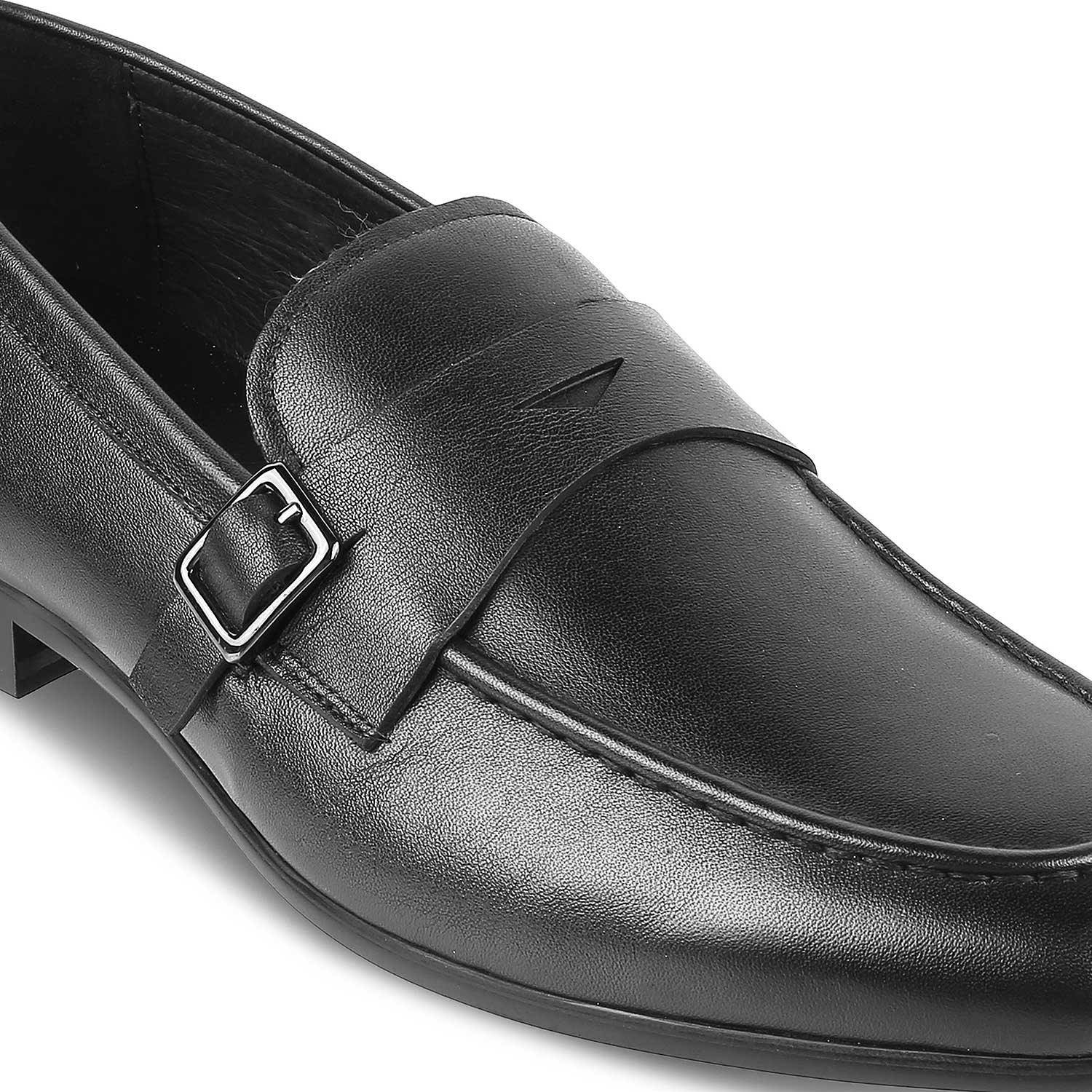 Tresmode Neno Black Men's Leather Loafers - Tresmode