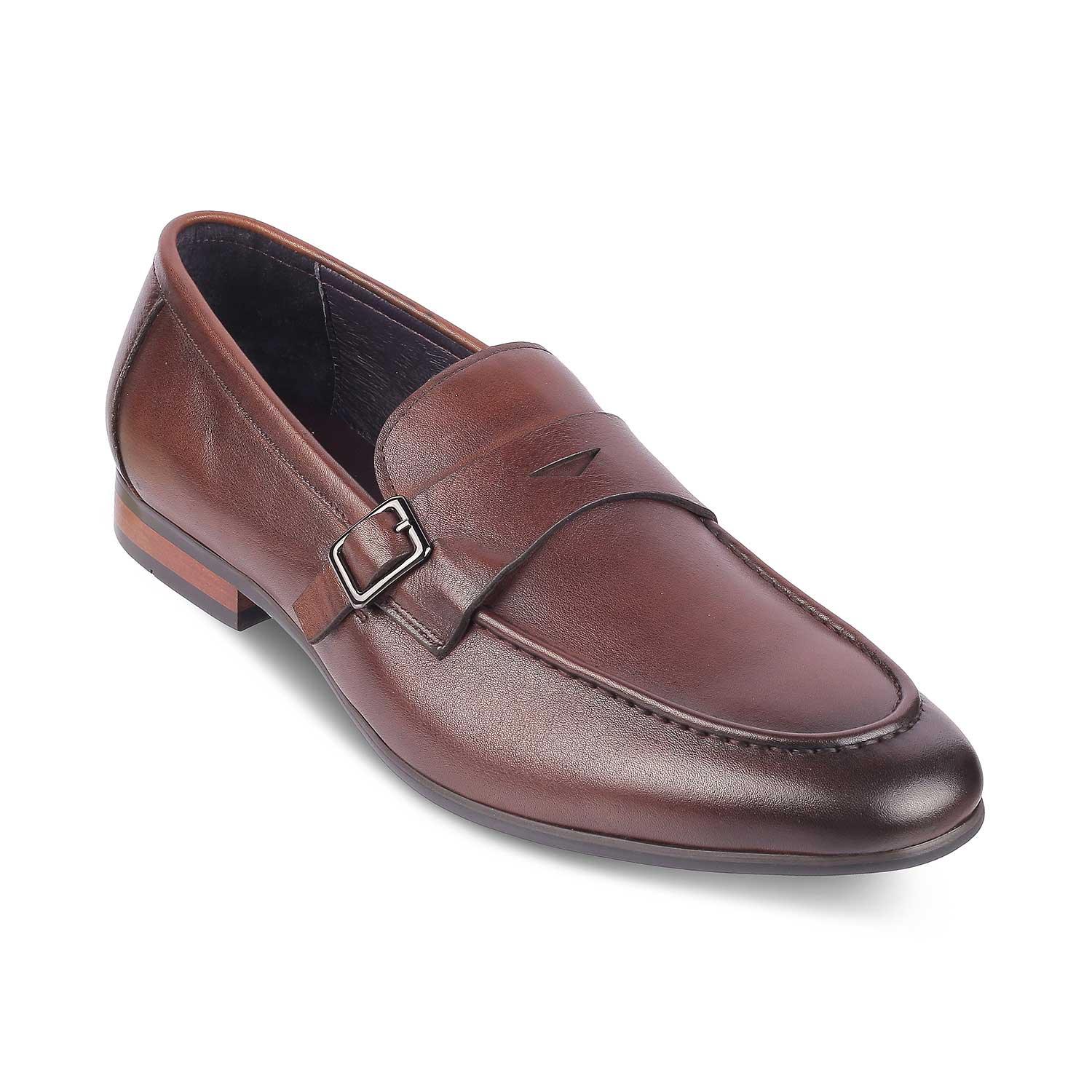 Tresmode Neno Brown Men's Leather Loafers - Tresmode