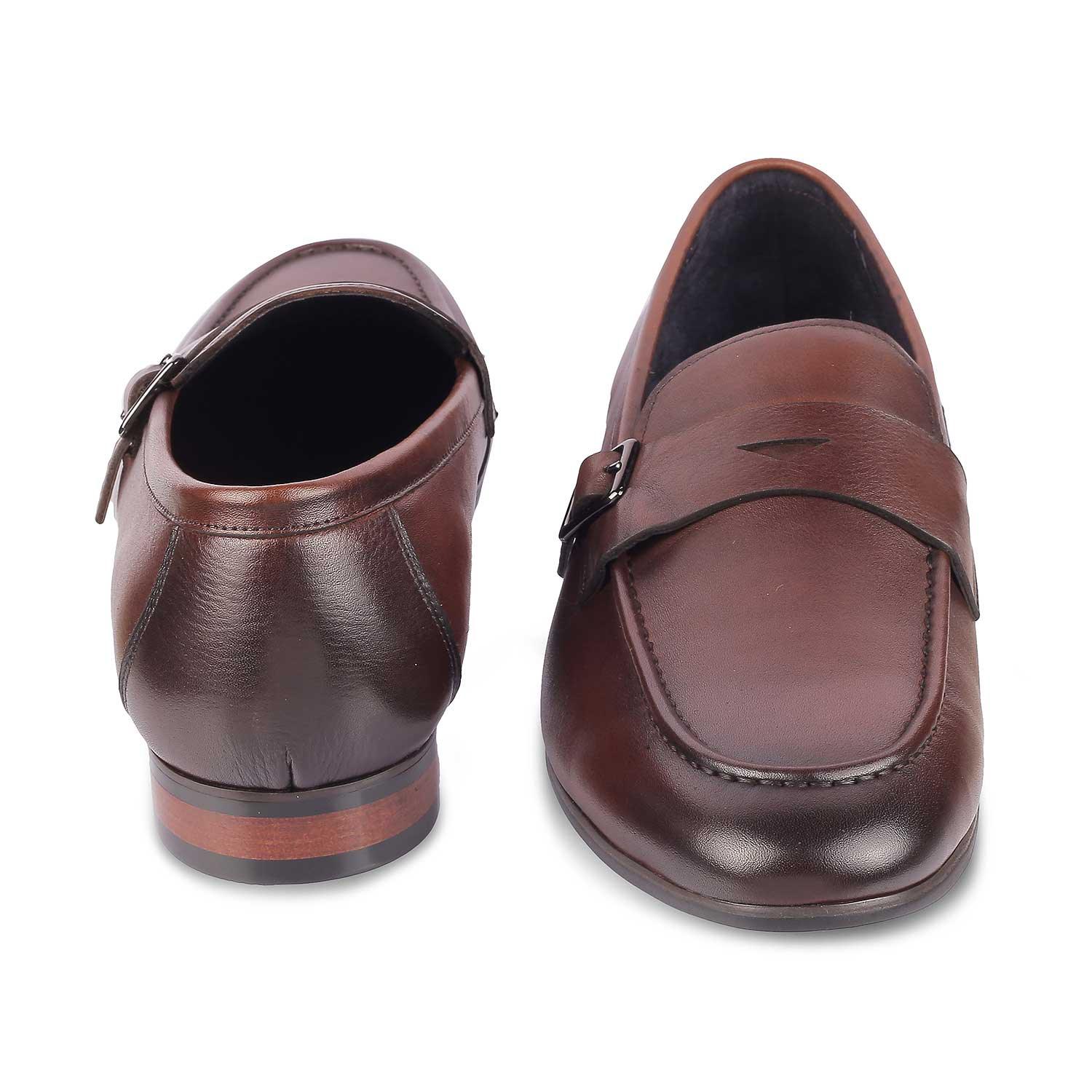 Tresmode Neno Brown Men's Leather Loafers - Tresmode