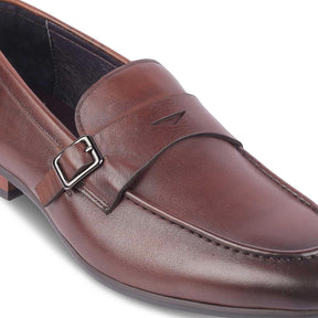 Tresmode Neno Brown Men's Leather Loafers - Tresmode