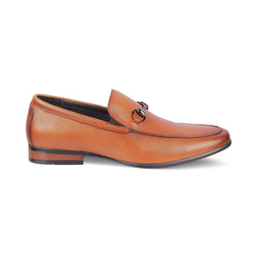 Tresmode Neslip Brown Men's Leather Horse-bit Loafers - Tresmode