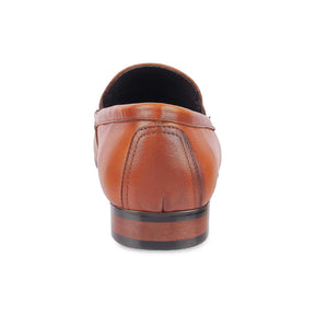 Tresmode Neslip Brown Men's Leather Horse-bit Loafers - Tresmode