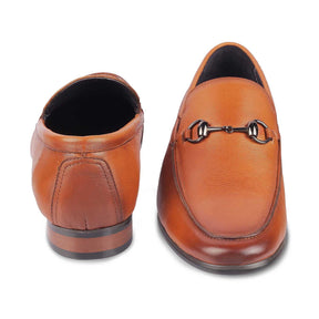 Tresmode Neslip Brown Men's Leather Horse-bit Loafers - Tresmode