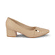 Tresmode Newar Beige Women's Dress Block Heel Pumps