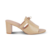 Tresmode Nic Beige Women's Dress Block Heel Sandals - Tresmode