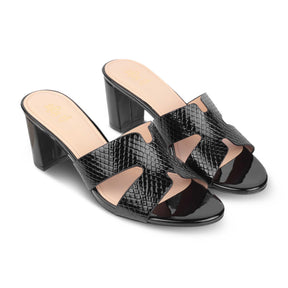 Tresmode Rovero Black Women's Dress Block Heel Sandals - Tresmode