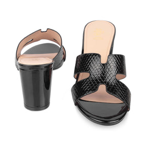 Tresmode Rovero Black Women's Dress Block Heel Sandals - Tresmode