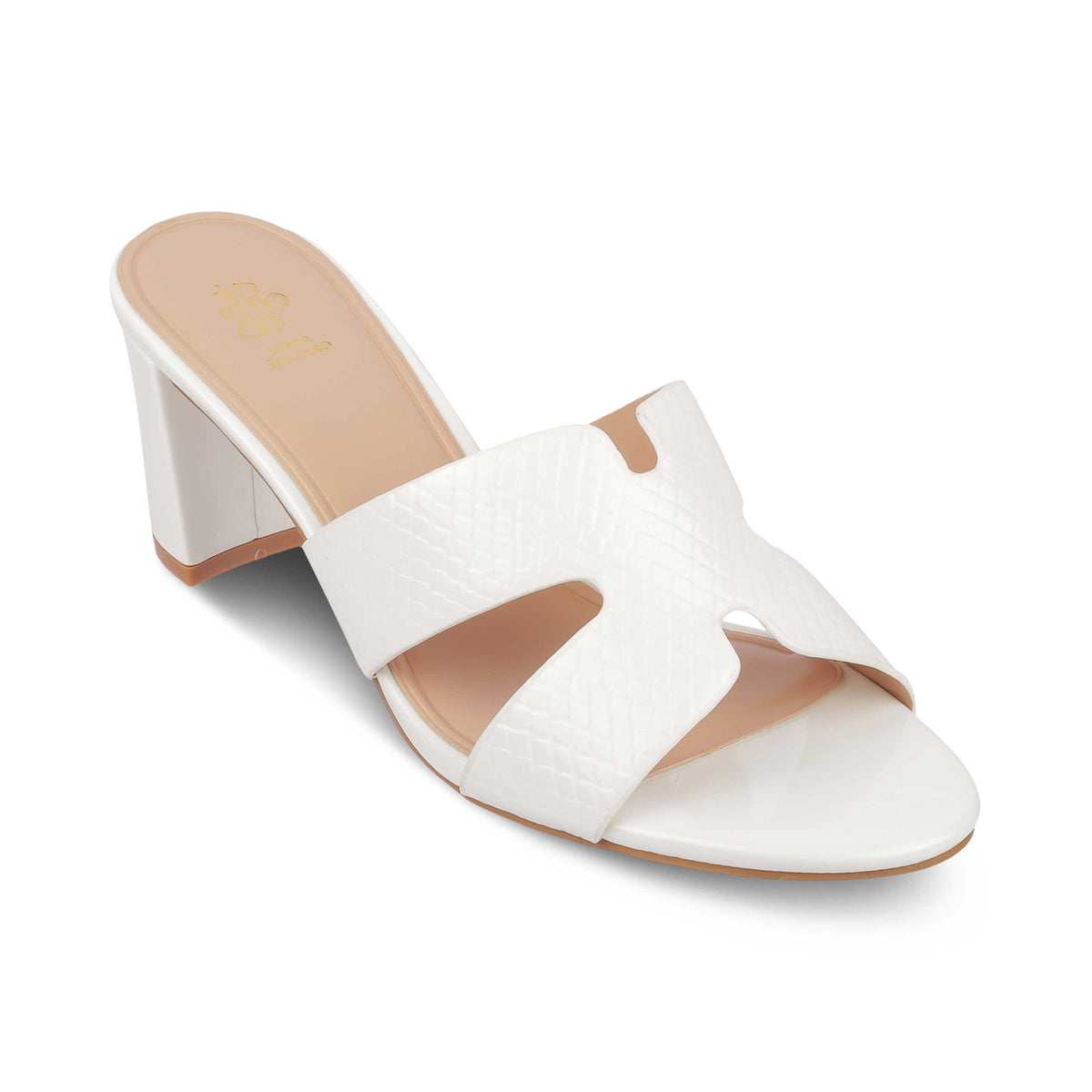Tresmode Rovero White Women's Dress Block Heel Sandals - Tresmode