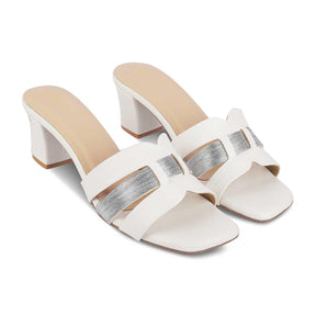 Tosilo White Women's Vegan-Friendly Heel Sandals Tresmode