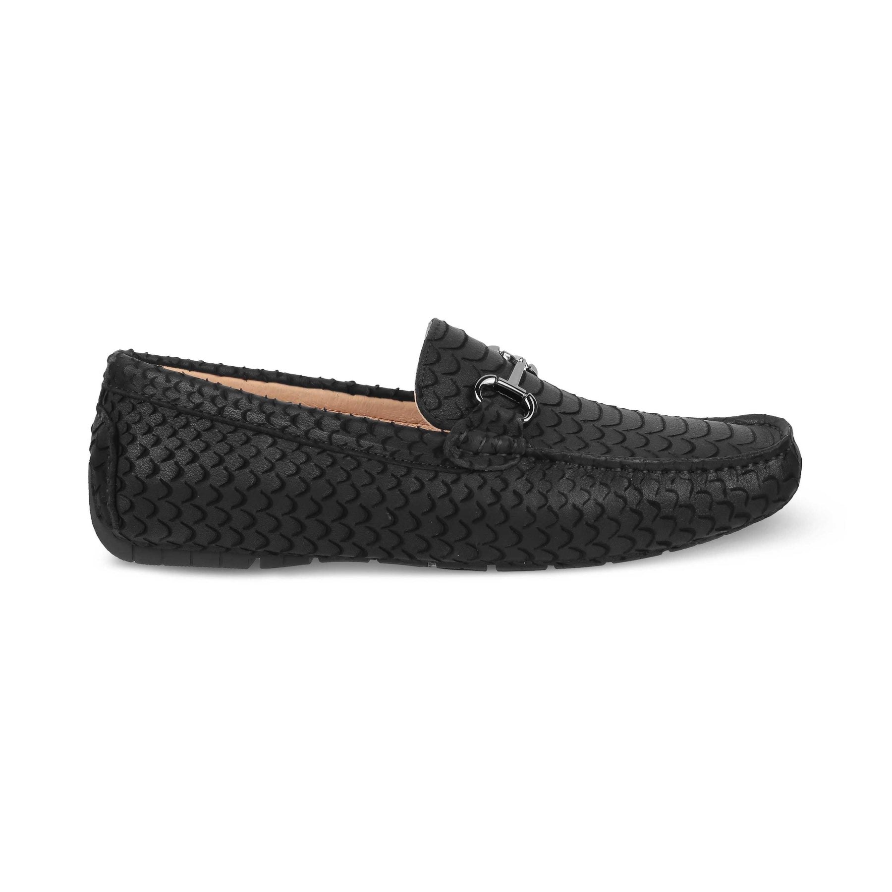 Tresmode Sofi Black Men's Leather Driving Loafers - Tresmode