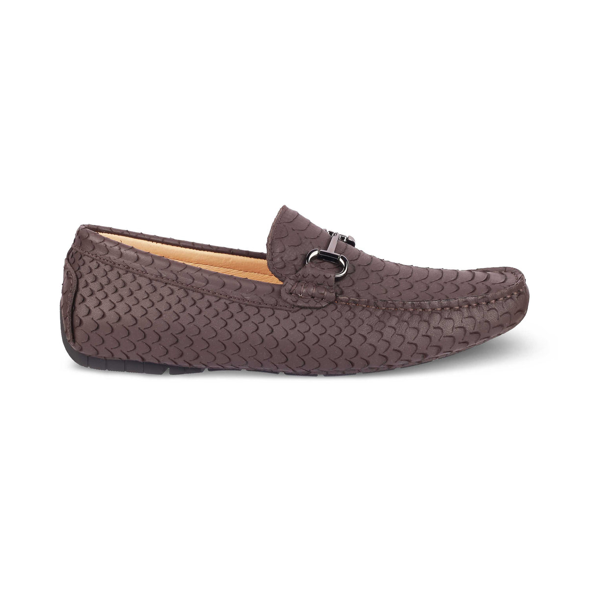 Tresmode Sofi Brown Men's Leather Driving Loafers - Tresmode
