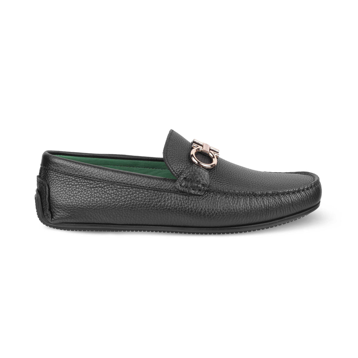 Tresmode Stpierre Black Men's Leather Driving Loafers - Tresmode