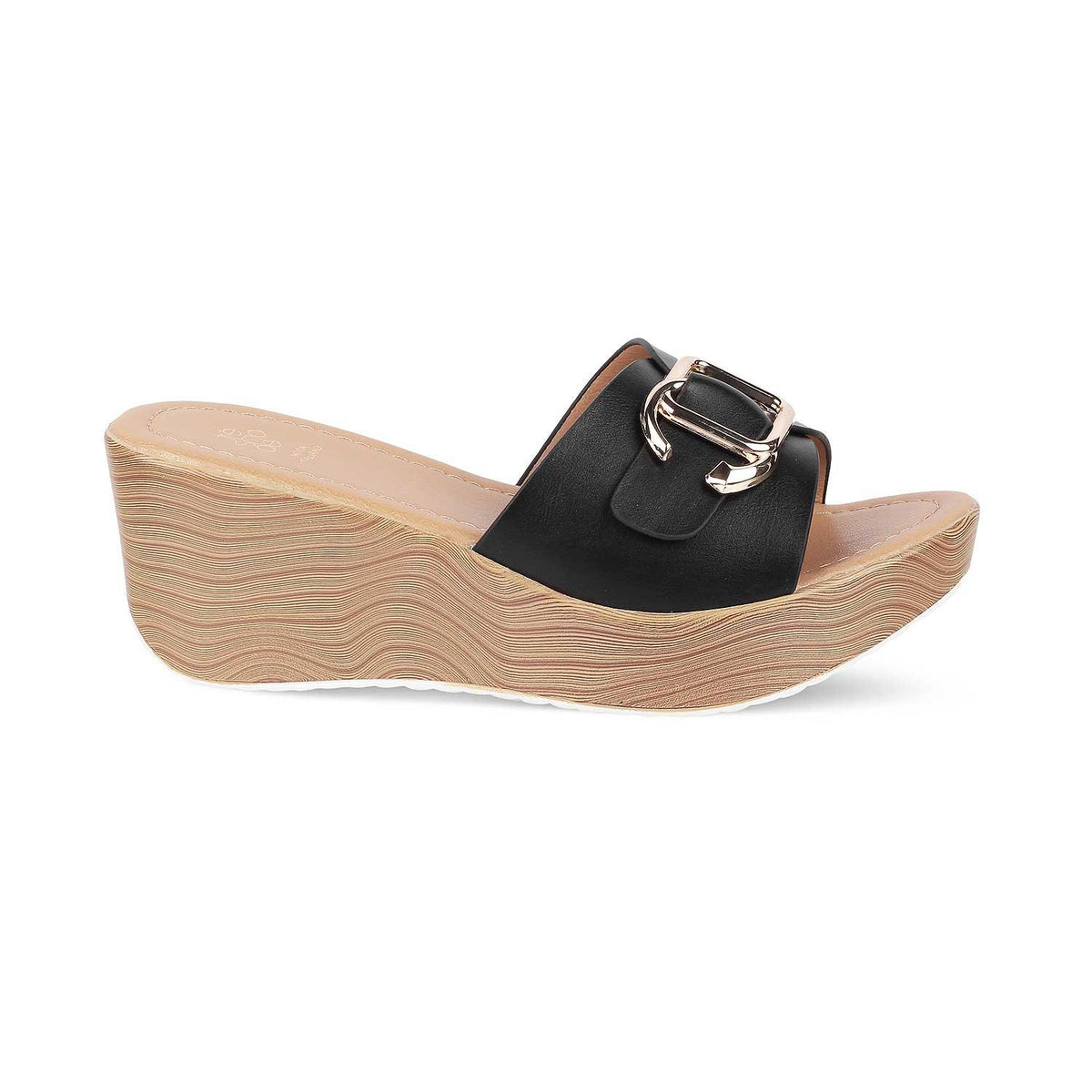 Tresmode Tredge Black Women's Dress Wedge Sandals - Tresmode