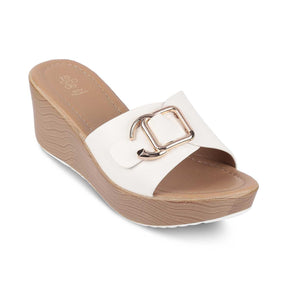 Tresmode Tredge White Women's Dress Wedge Sandals - Tresmode