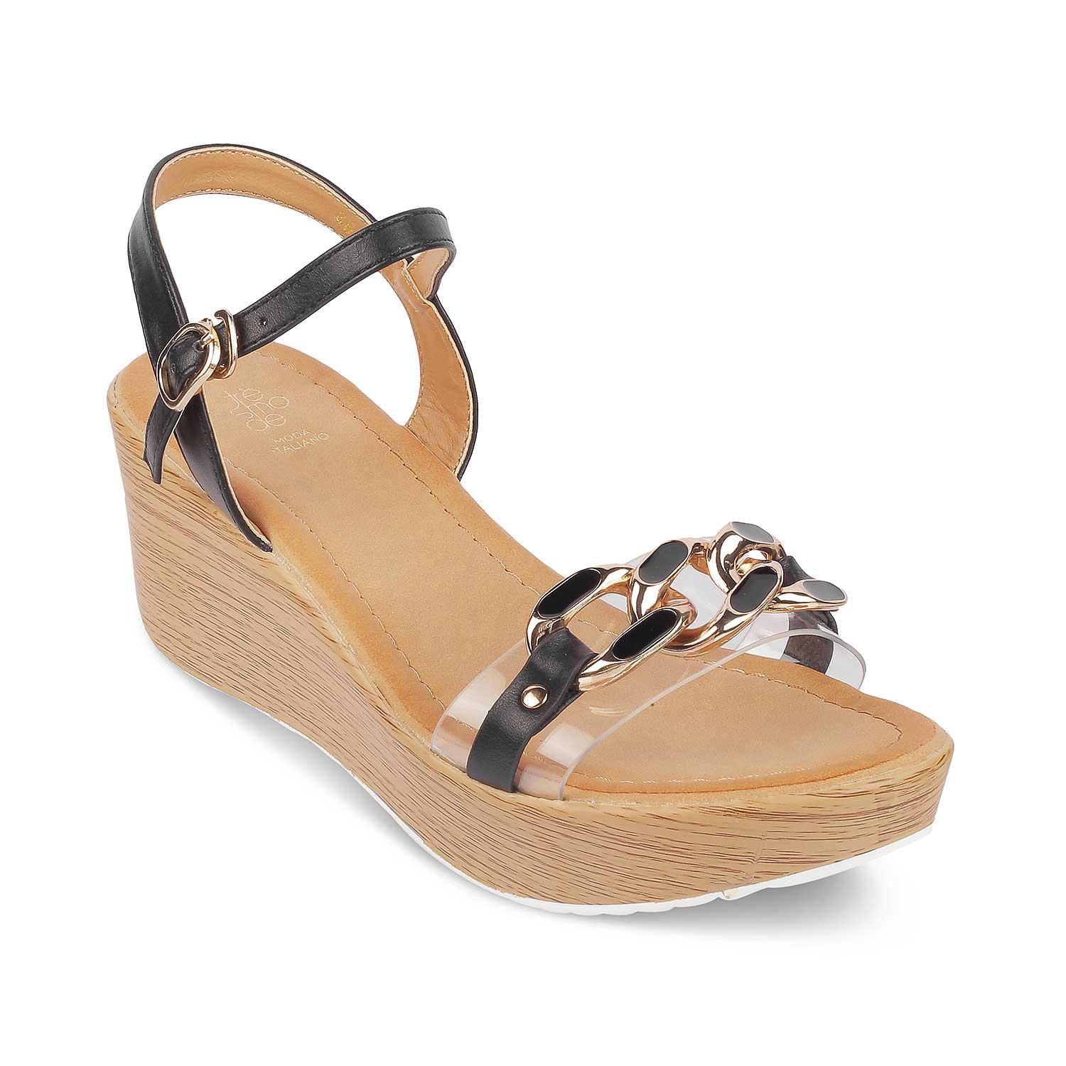 Tresmode Trwedge Black Women's Dress Wedge Sandals - Tresmode