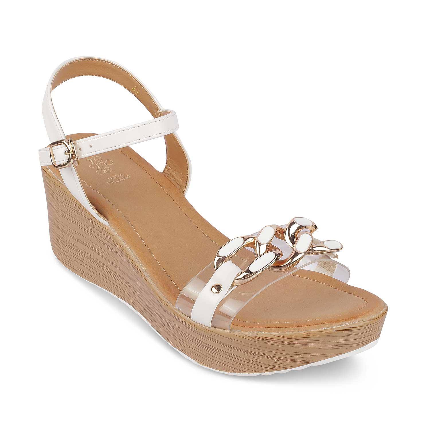 Tresmode Trwedge White Women's Dress Wedge Sandals - Tresmode