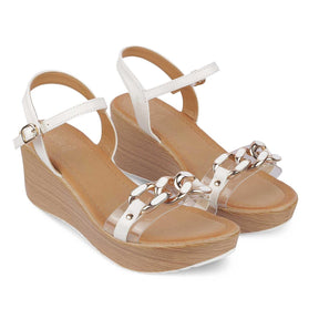 Tresmode Trwedge White Women's Dress Wedge Sandals - Tresmode