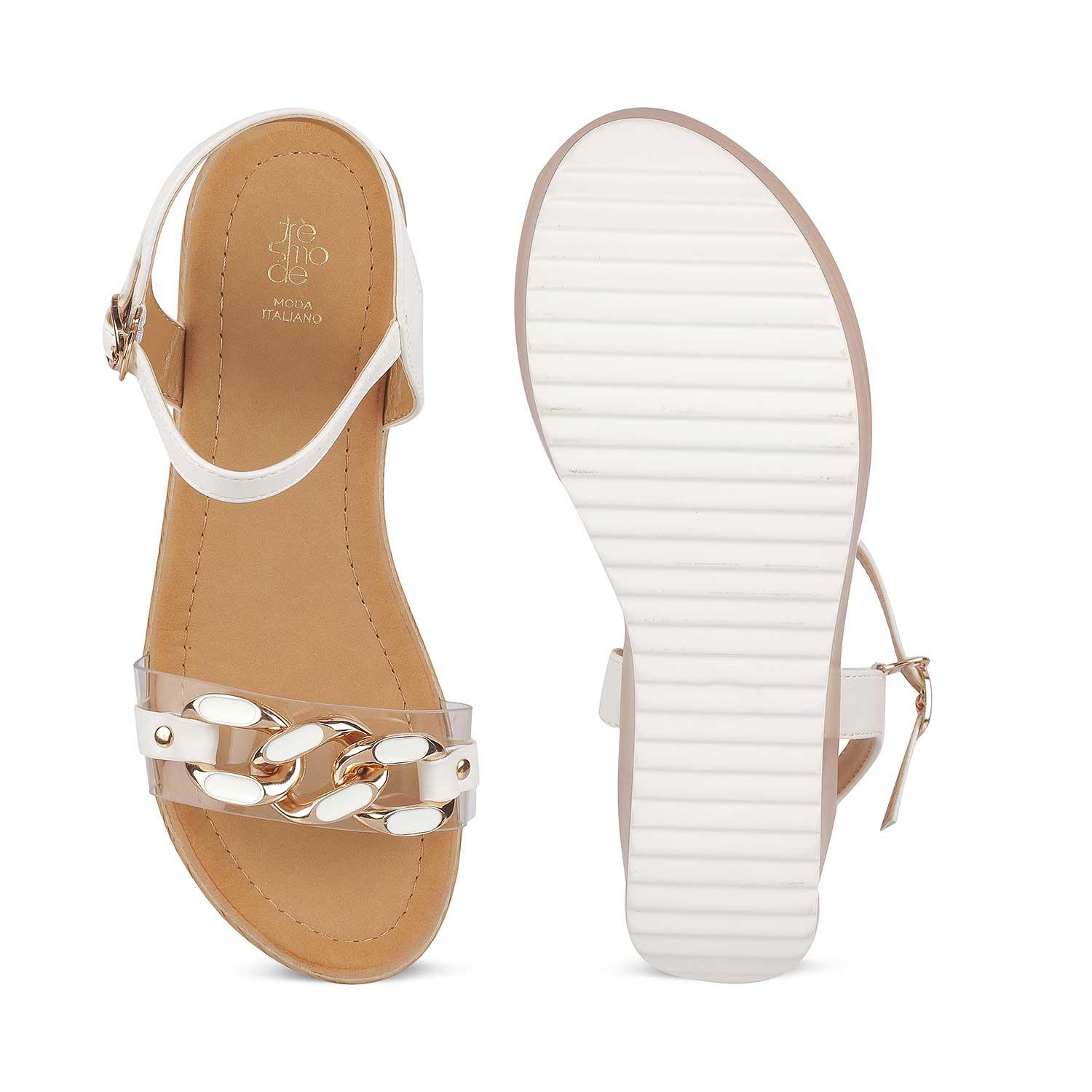 Tresmode Trwedge White Women's Dress Wedge Sandals - Tresmode