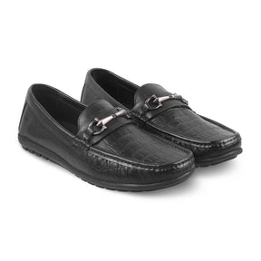 The Accademia Black Men's Leather Loafers Tresmode - Tresmode