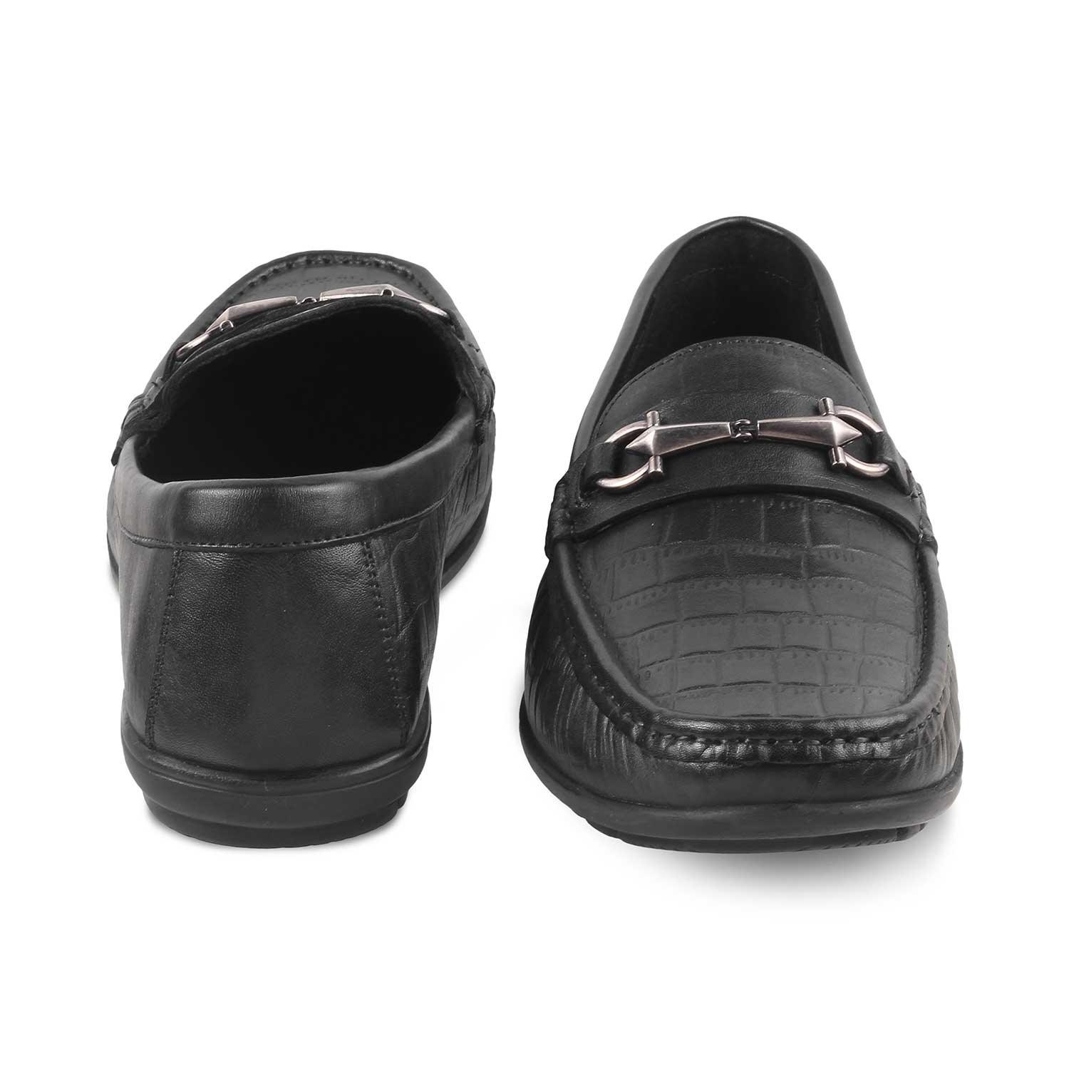 The Accademia Black Men's Leather Loafers Tresmode - Tresmode