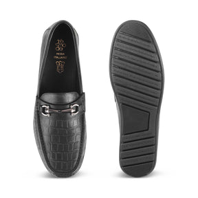 The Accademia Black Men's Leather Loafers Tresmode - Tresmode