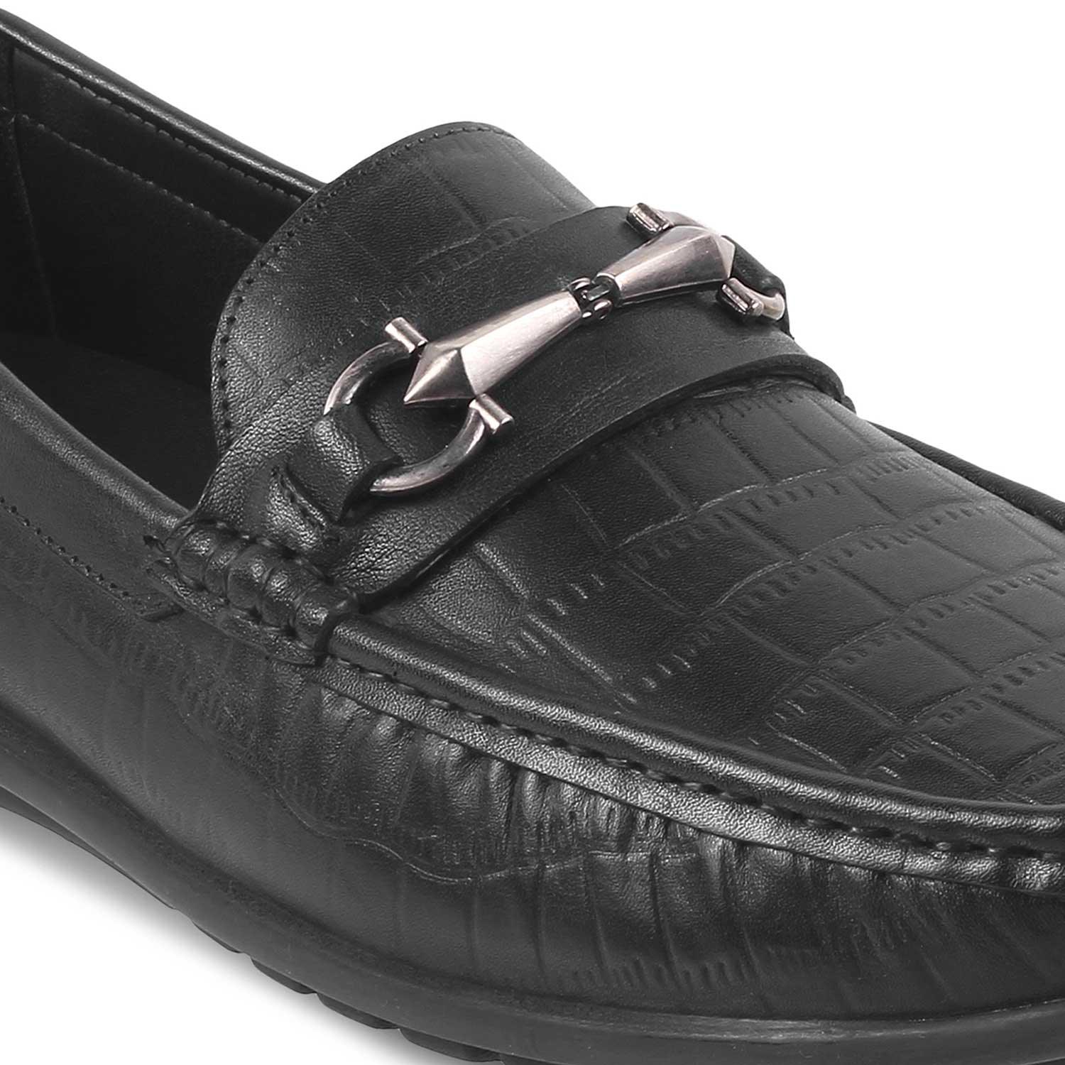 The Accademia Black Men's Leather Loafers Tresmode - Tresmode