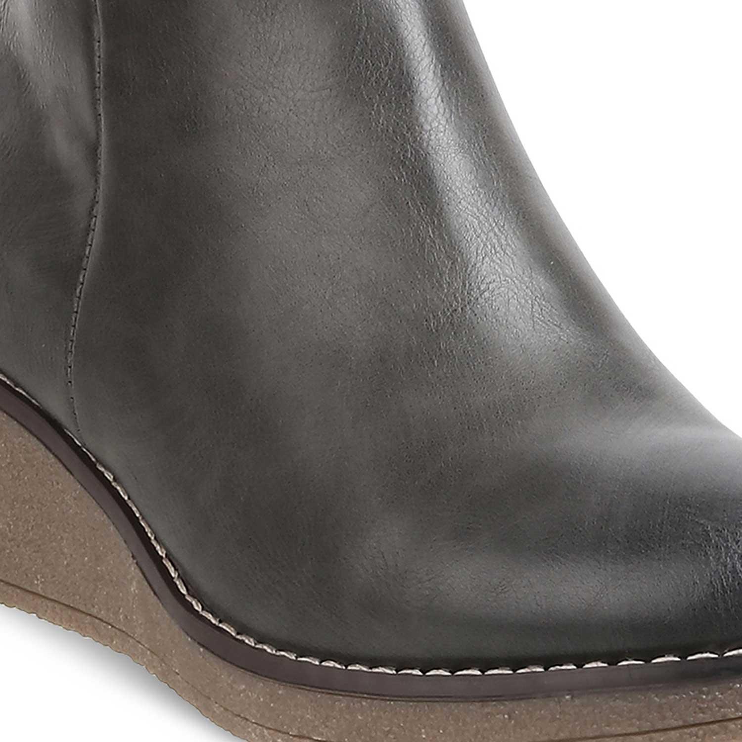 Grey dress boots womens best sale