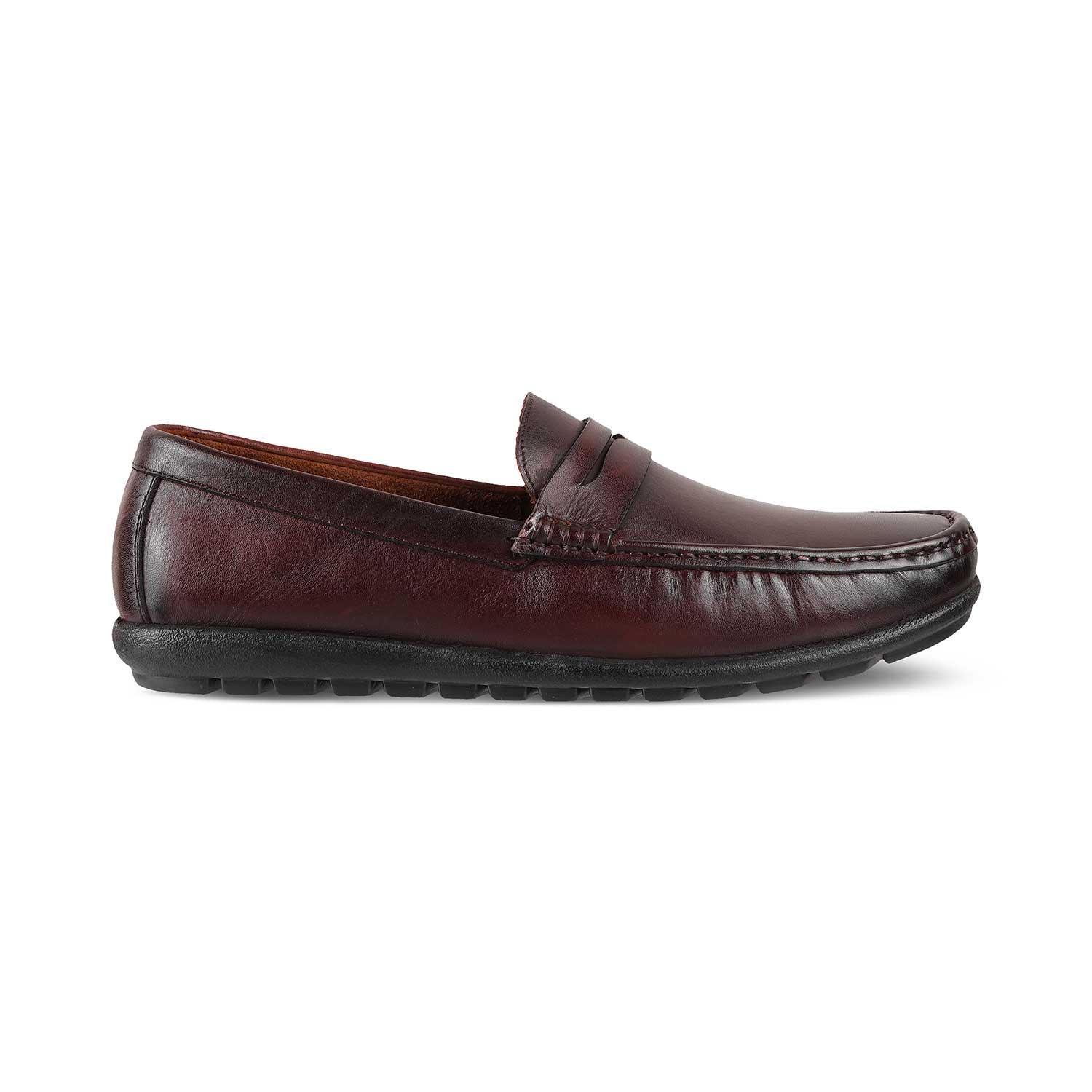 The Argento Brown Men's Leather Loafers Tresmode - Tresmode