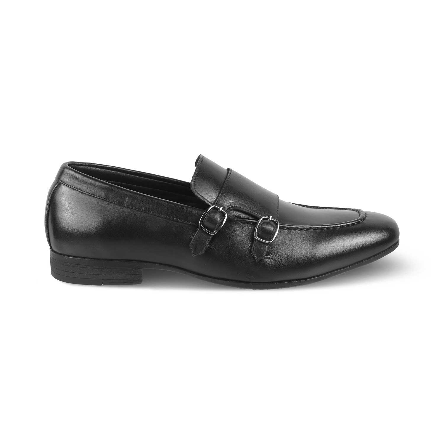 The Bern Black Men's Double Monk Shoes Tresmode - Tresmode