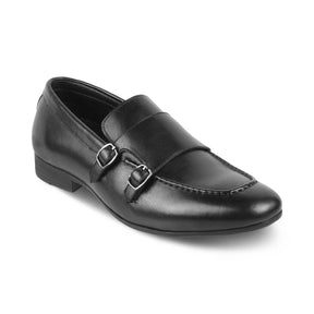 The Bern Black Men's Double Monk Shoes Tresmode - Tresmode